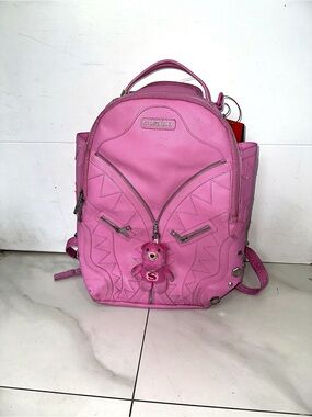 Sprayground Pink Teddy Charm Backpack